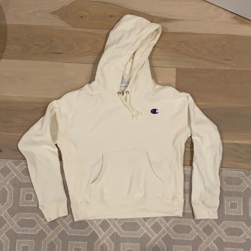 Small cream Champion reverse weave hoodie!